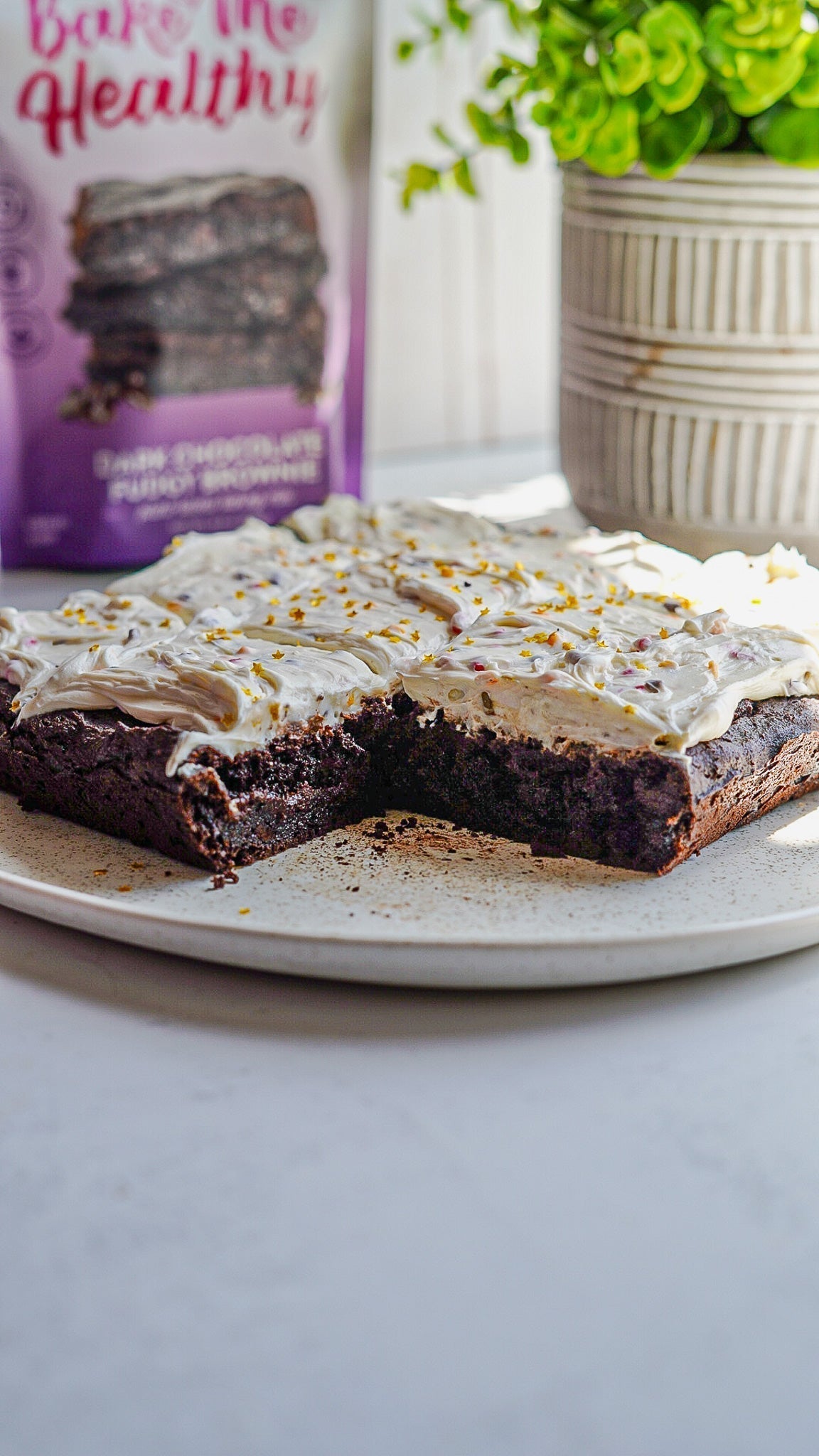 Gluten-Free, Vegan Birthday Cheesecake Brownies – Bake Me Healthy