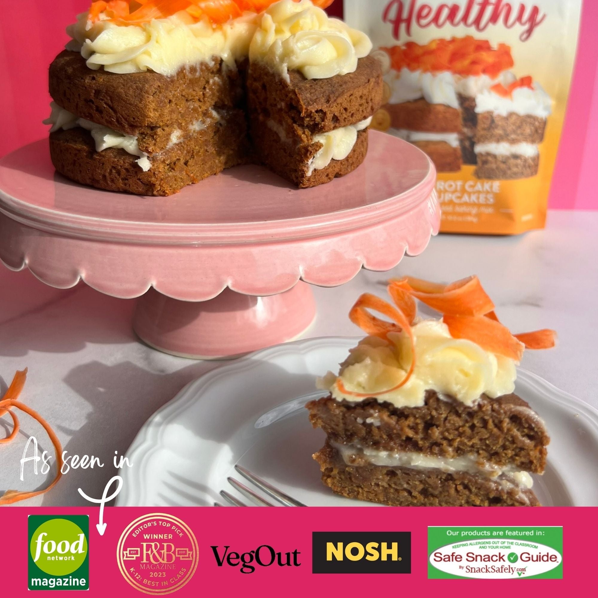 Vegan, Gluten-Free, Top 9 Allergen-Free, Upcycled Carrot Cake & Cupcake Mix