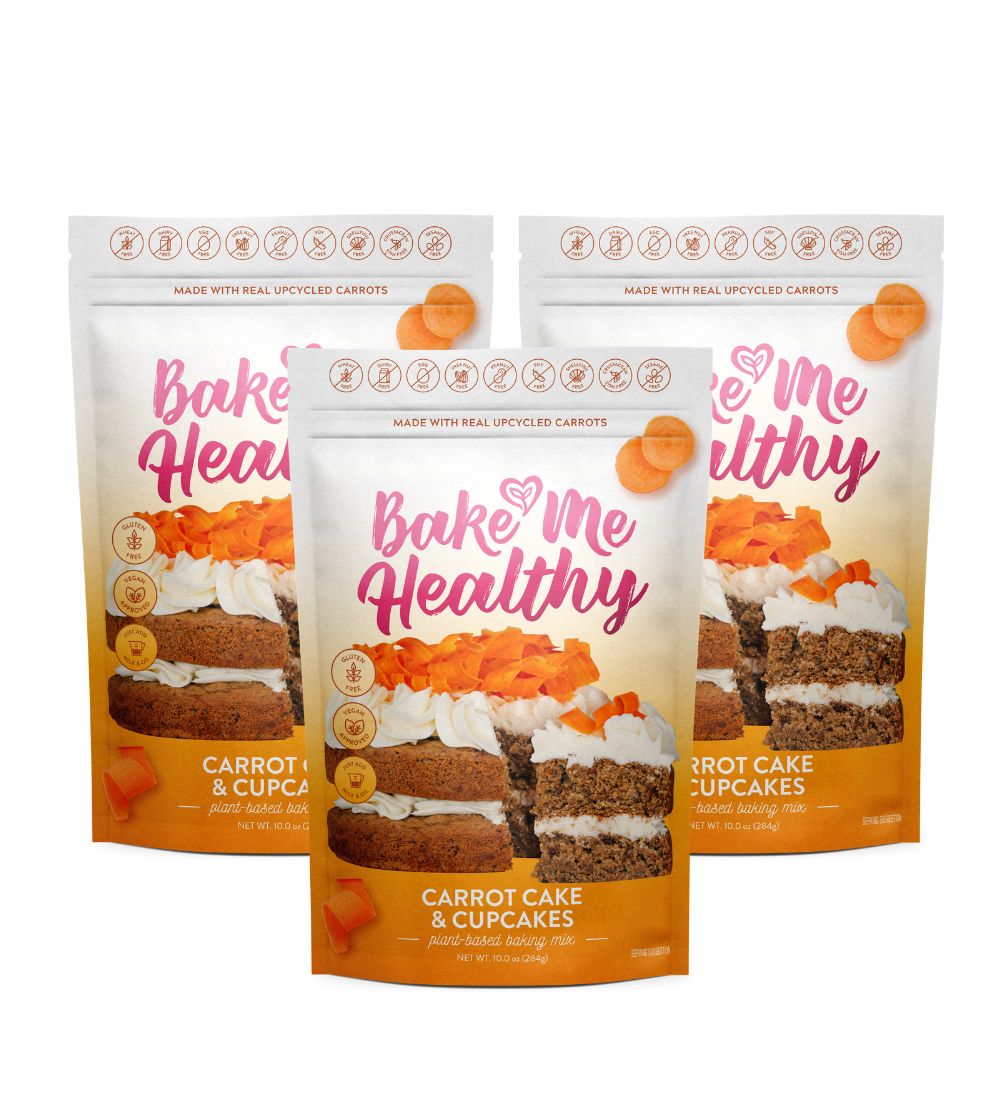 Vegan, Gluten-Free, Top 9 Allergen-Free, Upcycled Carrot Cake & Cupcake Mix
