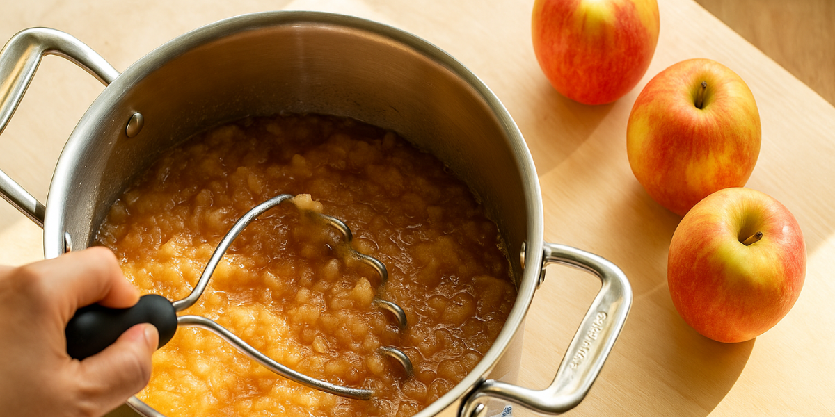 Making homemade applesauce as a surprising baking hack 