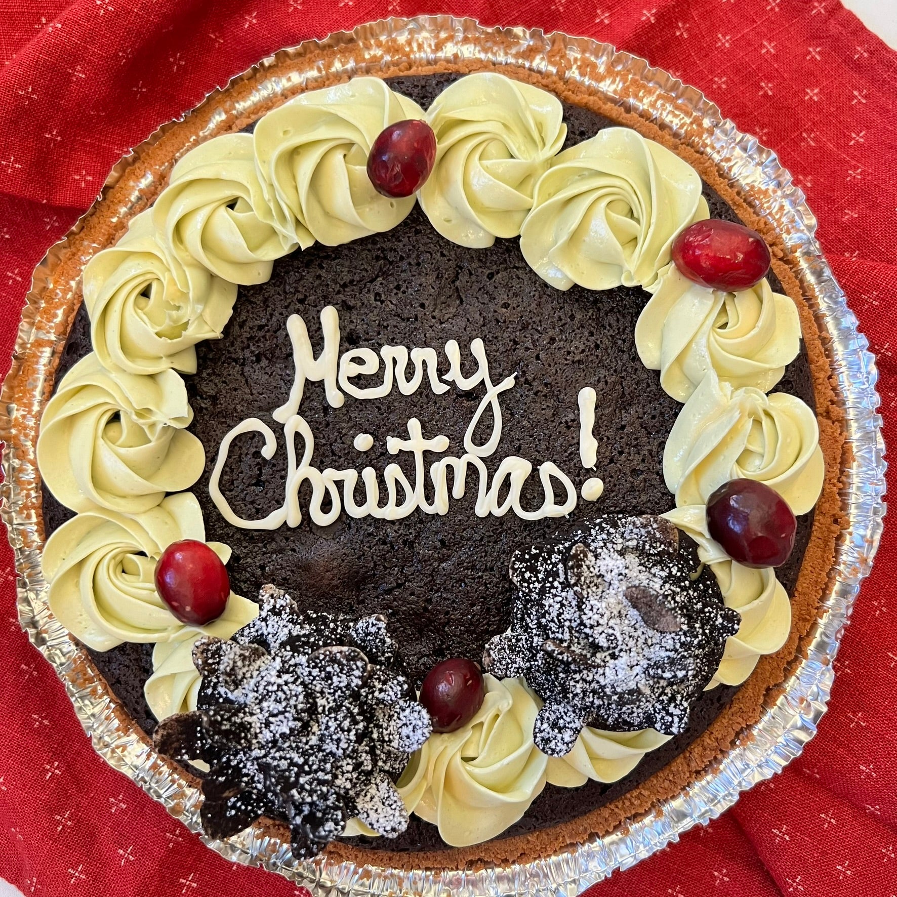 Christmas Brownie Wreath - Vegan, Gluten-Free