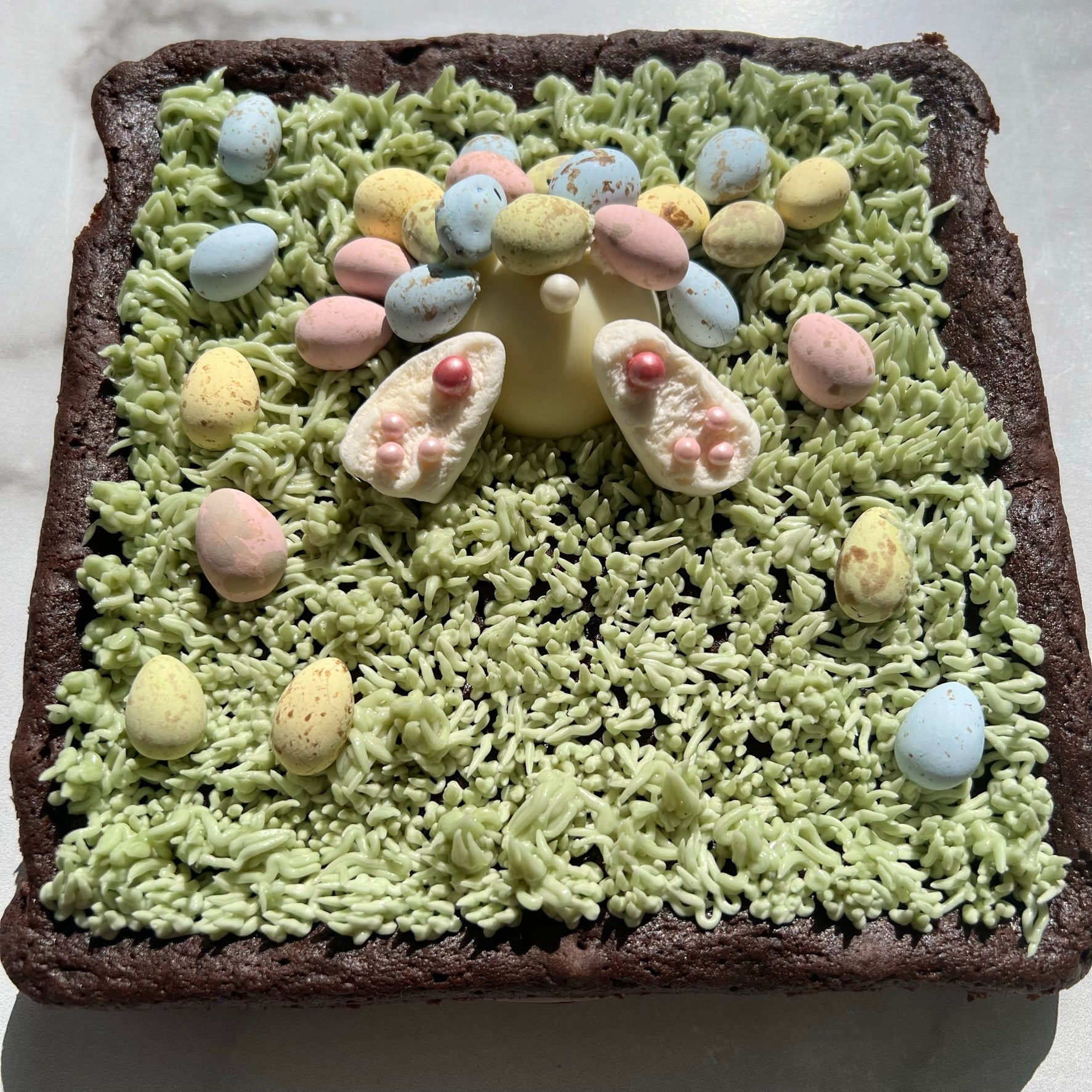 Easter Bunny Brownie Cake