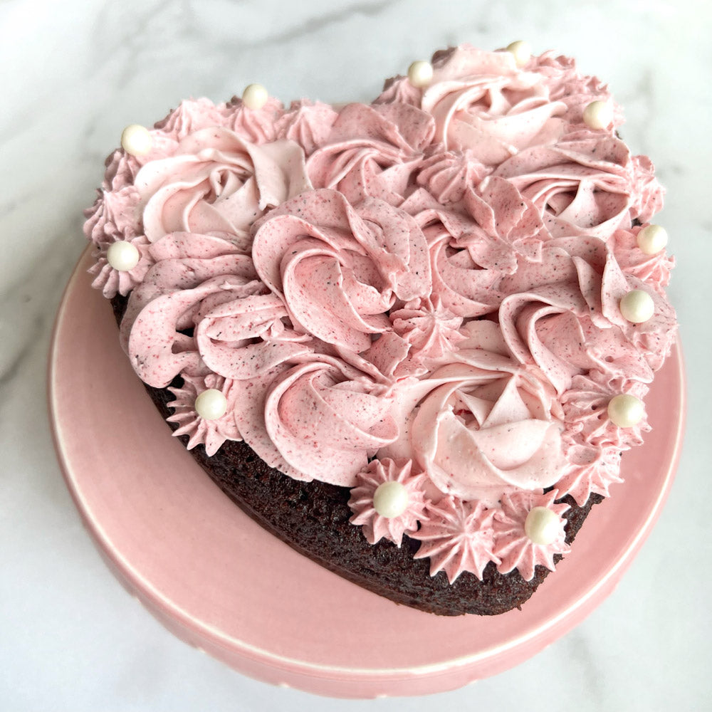 Heart-Shaped Brownie Cake