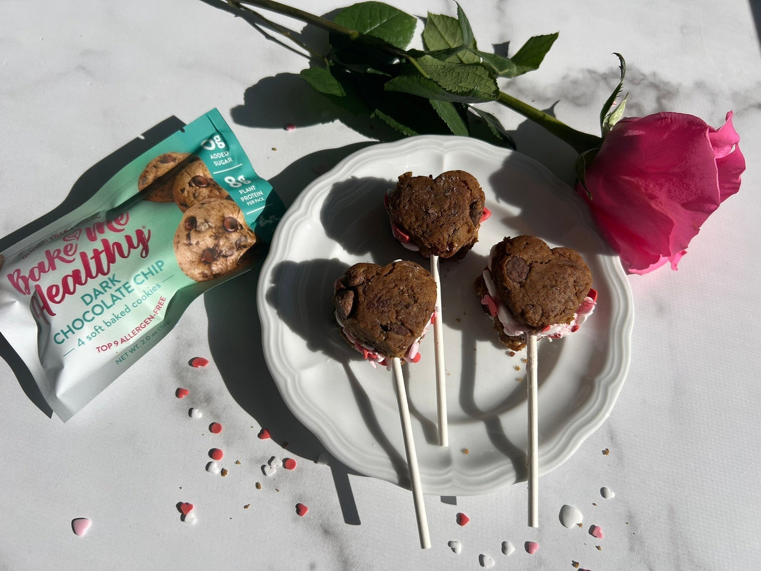 No-Bake Heart-Shaped Cookie Pops