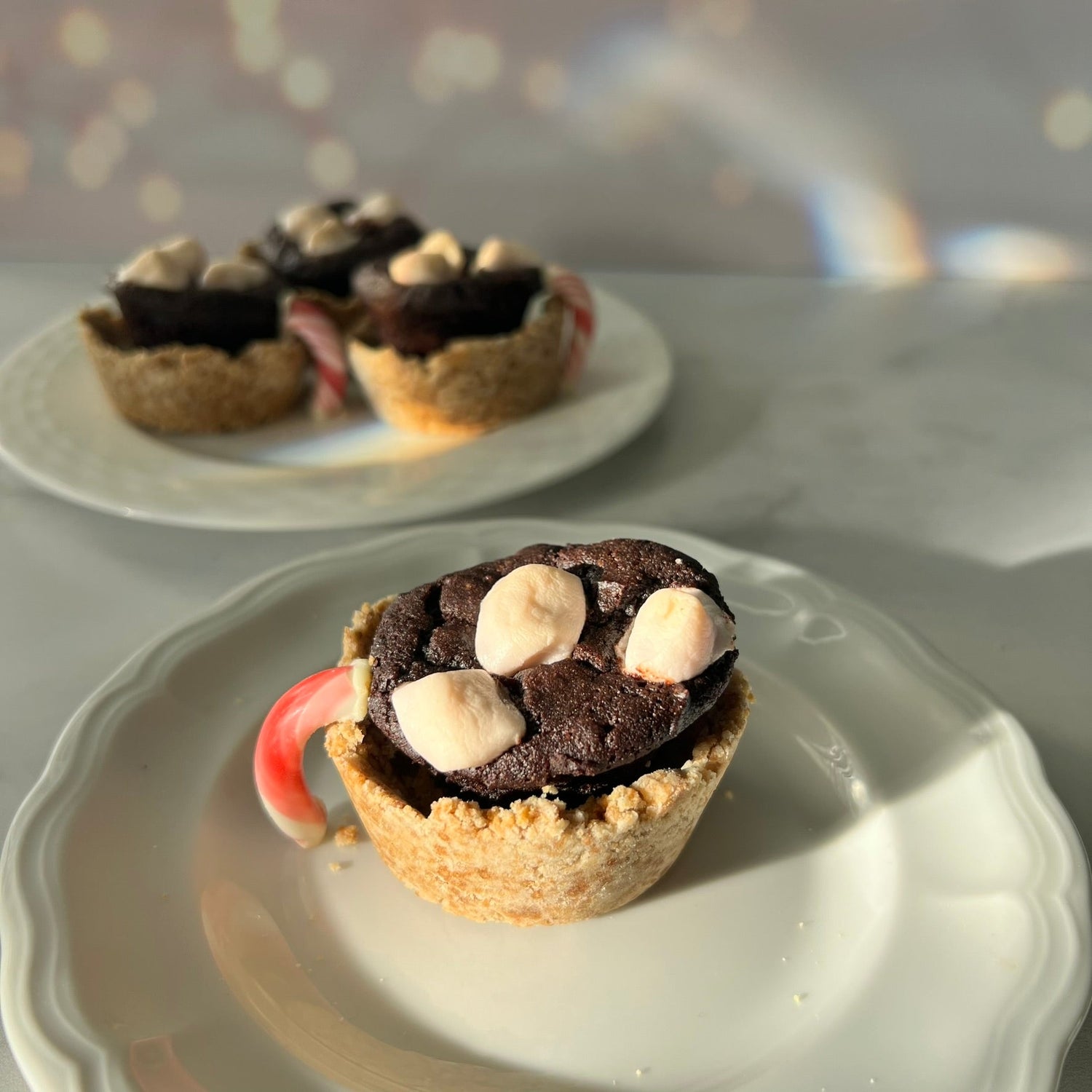 Hot Cocoa Brownie Cookie Cups - Vegan, Gluten-Free