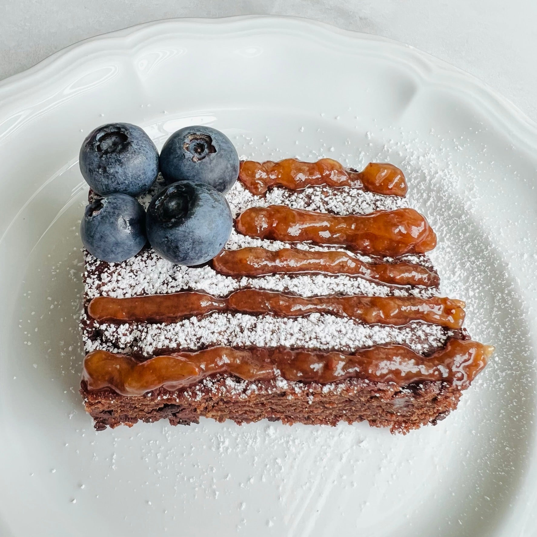 Gluten-Free, Vegan Dark Chocolate Fudgy Brownie American Flag