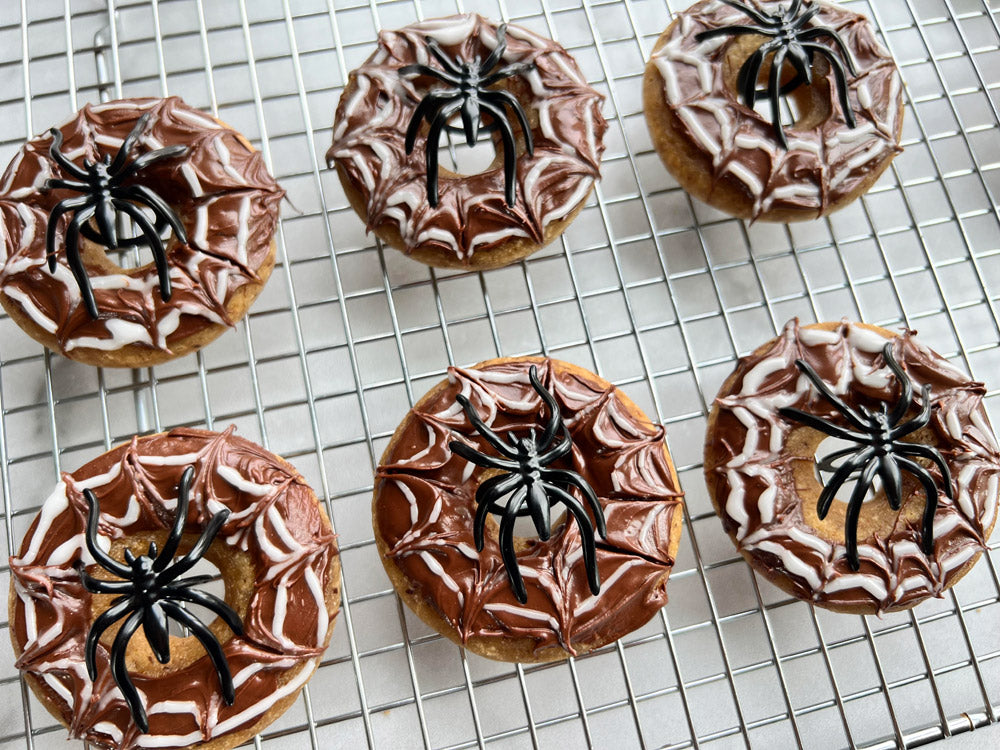Spiderweb Mochi Donuts (Gluten- Free, Vegan & Refined Sugar-Free)