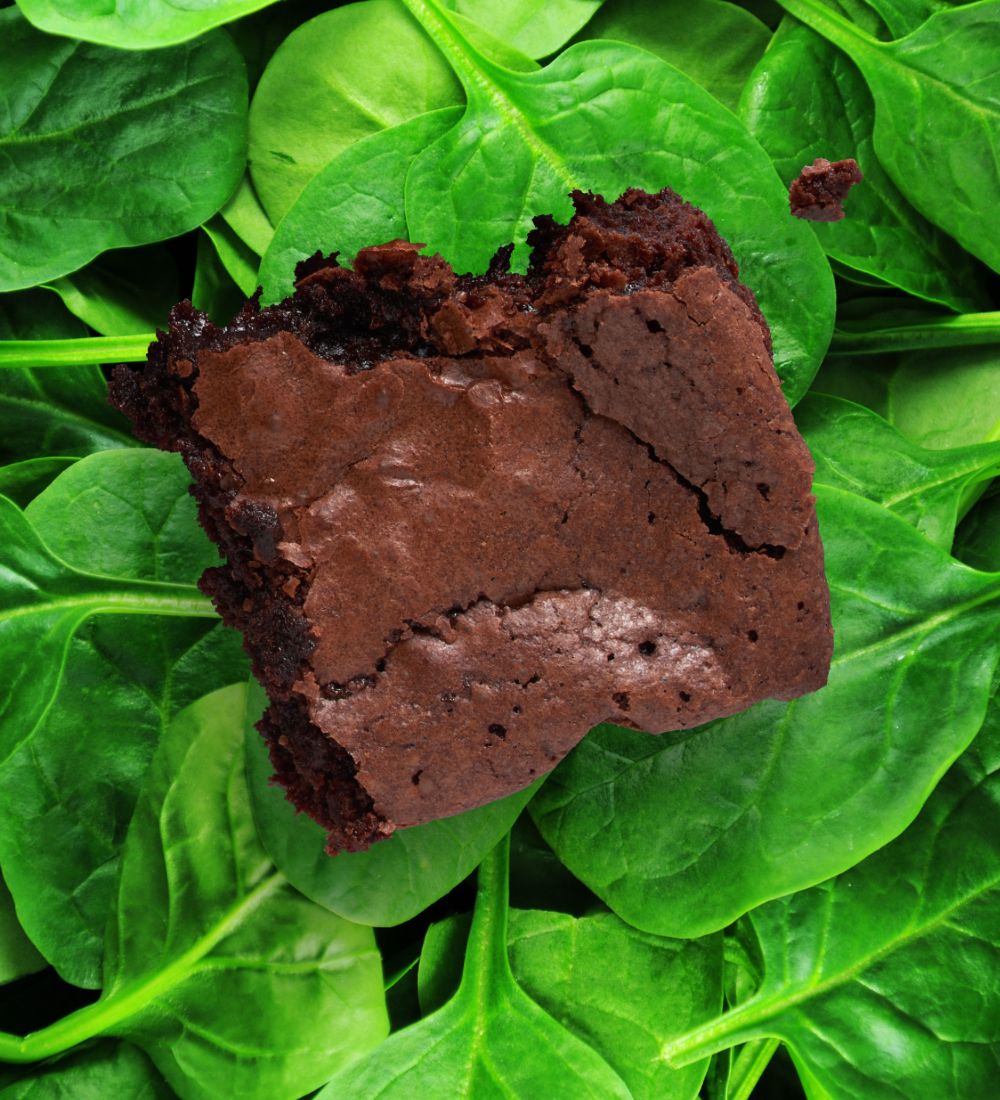 Fudgy Chocolate Spinach Brownies - vegan, gluten-free, nut-free, and free of the top 9 allergens as well as refined sugar