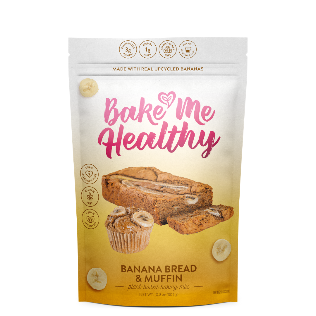 Bake Me Healthy Banana Bread &amp; Muffin Mix Gluten-Free, Vegan, Top 9 Allergen Friendly, Upcycled, Sustainable