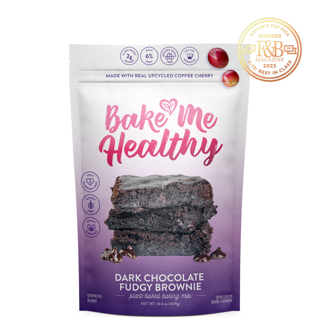 Bake Me Healthy Allergy-Friendly Dark Chocolate Fudgy Brownie Plant-Based Baking Mix Food &amp; Bev Top Editor&