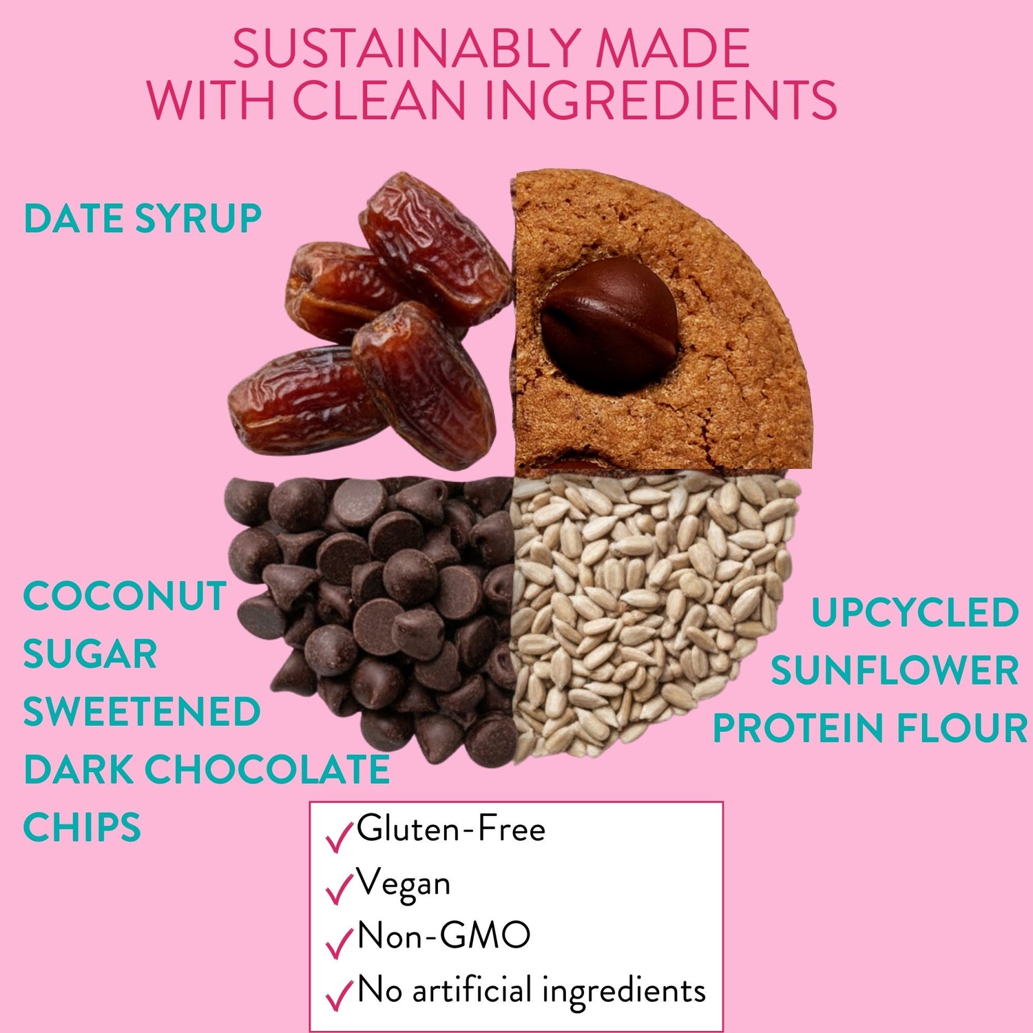 Bake Me Healthy Dark Chocolate Chip Cookies Snack Pack - Clean Ingredients - Gluten-Free,  Vegan, No Added Sugar