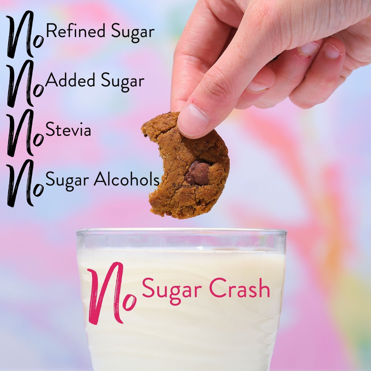 Bake Me Healthy Dark Chocolate Chip Cookies Snack Pack - No Refined Sugar, No Added Sugar, No Stevia, No Sugar Alcohols, No Sugar Crash