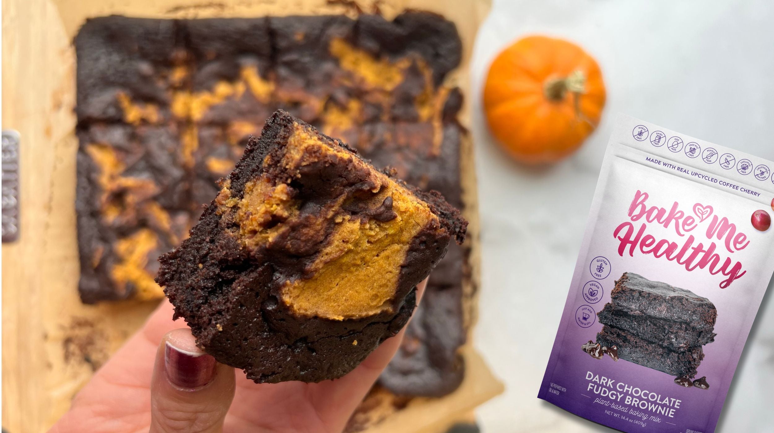 Gluten-Free, Vegan, Brownie Mix with Pumpkin Spice Brownies